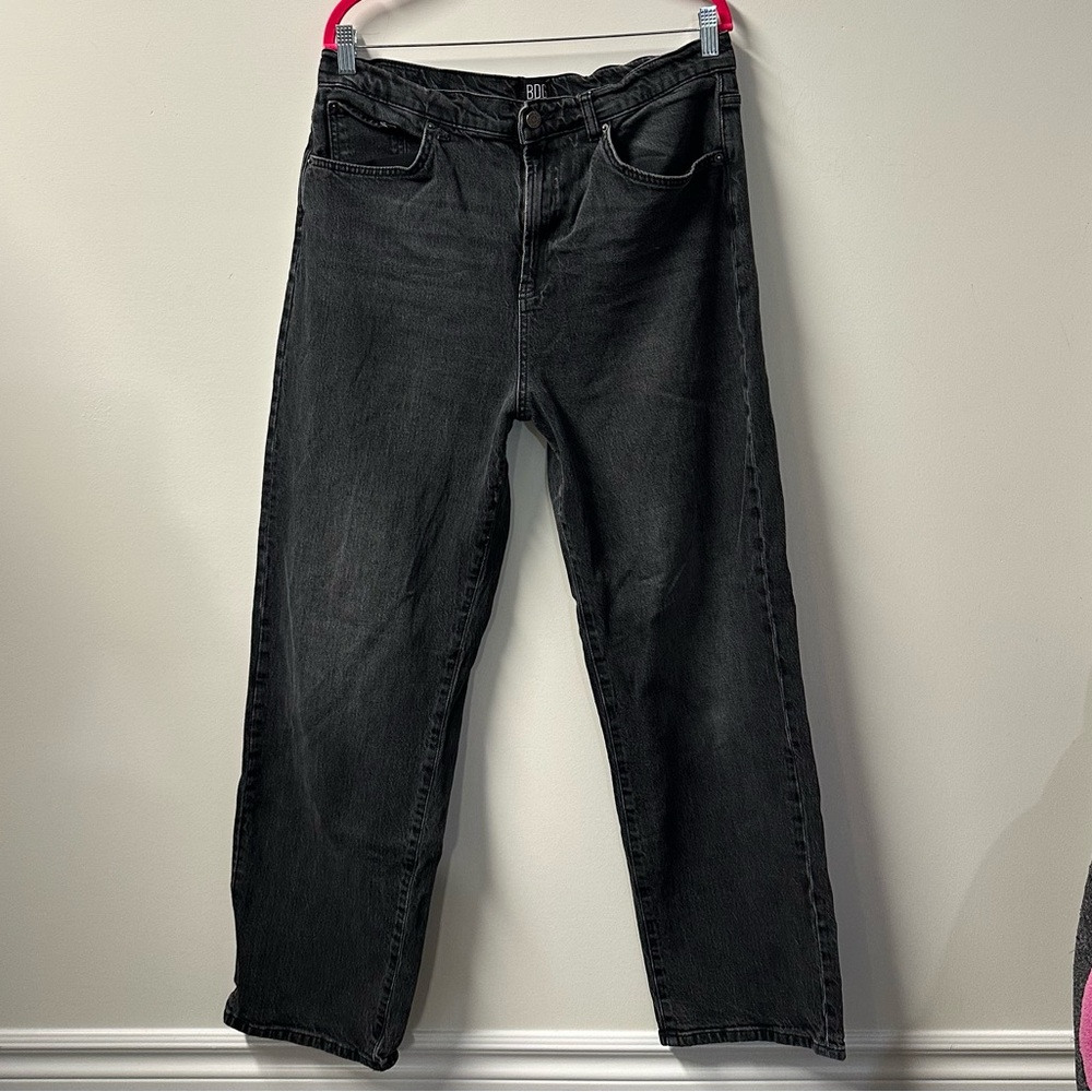 BDG women's faded black high rise stretch cowboy jeans, 34".